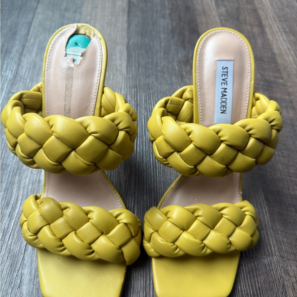Steve Madden Mustard Braided Heels